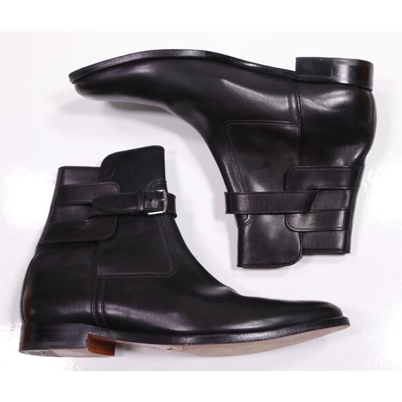 Hermes Mens Black Jodphur Leather Boots Eu 43.5 - US 10.5 +Box - Picture 9 of 12
